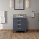 Jeffrey Alexander 30" Blue Steel Katara with Steel Grey Cultured Marble Vanity Top