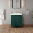 Jeffrey Alexander 30" Forest Green Katara with Lavante Cultured Marble Vessel Vanity Top