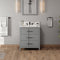 Jeffrey Alexander 30" Grey Katara with Calacatta Vienna Quartz Vanity Top