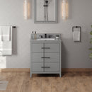 Jeffrey Alexander 30" Grey Katara with Steel Grey Cultured Marble Vanity Top