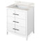 Jeffrey Alexander 30" White Katara with Calacatta Vienna Quartz Vanity Top