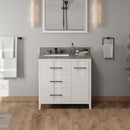 Jeffrey Alexander 36" White Katara left offset with Boulder Cultured Marble Vanity Top