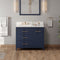 Jeffrey Alexander 42" Hale Blue Katara left offset with Calacatta Vienna Quartz Vanity Top