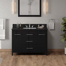 Jeffrey Alexander 48" Black Katara with Black Granite Vanity Top rectangle bowl