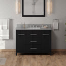 Jeffrey Alexander 48" Black Katara with Steel Grey Cultured Marble Vanity Top rectangle bowl