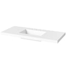 Jeffrey Alexander 48" White Katara with Lavante Cultured Marble Vessel Vanity Top Rectangle bowl