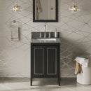 Jeffrey Alexander 24" Black Percival with Boulder Cultured Marble Vanity Top