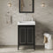 Jeffrey Alexander 24" Black Percival with Lavante Cultured Marble Vessel Vanity Top