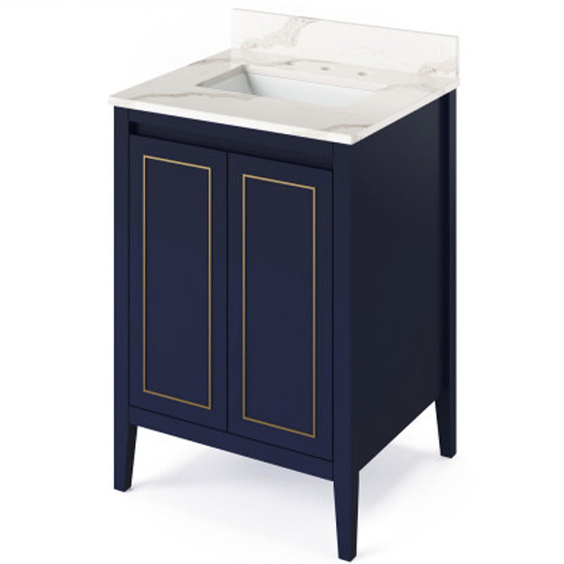 Jeffrey Alexander 24" Hale Blue Percival with Calacatta Vienna Quartz Vanity Top