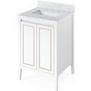 Jeffrey Alexander 24" White Percival with White Carrara Marble Vanity Top Rectangle Bowl