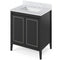 Jeffrey Alexander 30" Black Percival with White Carrara Marble Vanity Top