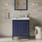 Jeffrey Alexander 30" Hale Blue Percival with White Carrara Marble Vanity Top