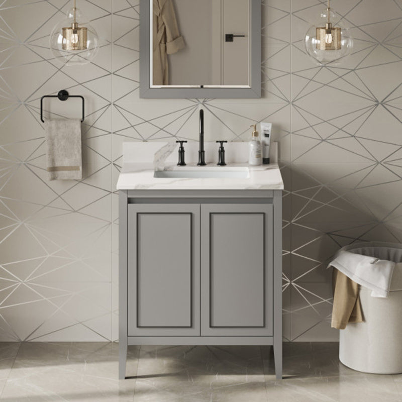 Jeffrey Alexander 30" Grey Percival with Calacatta Vienna Quartz Vanity Top