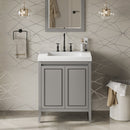 Jeffrey Alexander 30" Grey Percival with Lavante Cultured Marble Vessel Vanity Top