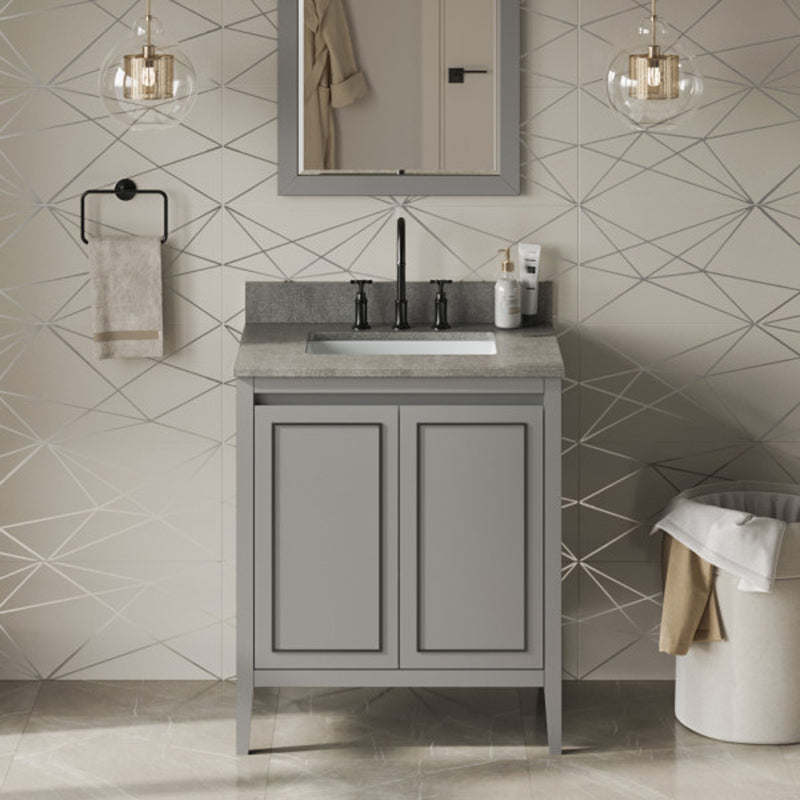 Jeffrey Alexander 30" Grey Percival with Steel Grey Cultured Marble Vanity Top