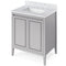 Jeffrey Alexander 30" Grey Percival with White Carrara Marble Vanity Top