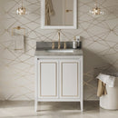 Jeffrey Alexander 30" White Percival with Steel Grey Cultured Marble Vanity Top