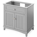 Jeffrey Alexander 36" Gray Savino Vanity Boulder Cultured Marble Vanity Top Undermount Rectangle Bowl VKITSAV36GRBOR