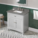 Jeffrey Alexander 36" Gray Savino Vanity Boulder Cultured Marble Vanity Top Undermount Rectangle Bowl VKITSAV36GRBOR