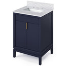 Jeffrey Alexander 24" Hale Blue Theodora with White Carrara Marble Vanity Top