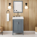 Jeffrey Alexander 24" Blue Steel Theodora with Lavante Cultured Marble Vessel Vanity Top