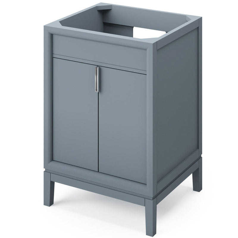 Jeffrey Alexander 24" Blue Steel Theodora with White Carrara Marble Vanity Top