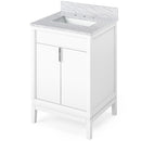 Jeffrey Alexander 24" White Theodora with White Carrara Marble Vanity Top