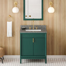 Jeffrey Alexander 30" Forest Green Theodora with Boulder Cultured Marble Vanity Top