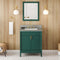 Jeffrey Alexander 30" Forest Green Theodora with Steel Grey Cultured Marble Vanity Top