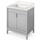 Jeffrey Alexander 30" Grey Theodora with Calacatta Vienna Quartz Vanity Top Rectangle Bowl