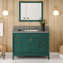 Jeffrey Alexander 48" Forest Green Theodora with Boulder Cultured Marble Vanity Top Rectangle Bowl