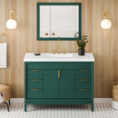 Jeffrey Alexander 48" Forest Green Theodora with Lavante Cultured Marble Vessel Vanity Top