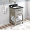 Jeffrey Alexander 24" Weathered Grey Wavecrest with Black Granite Vanity Top