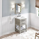 Jeffrey Alexander 24" Weathered Grey Wavecrest with Lavante Cultured Marble Vessel Vanity Top