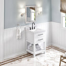 Jeffrey Alexander 24" White Wavecrest Vanity White Carrara Marble Vanity Top Undermount Rectangle Bowl VKITWAV24WHWCR