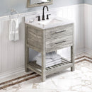 Jeffrey Alexander 30" Weathered Grey Wavecrest with White Carrara Marble Vanity Top