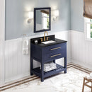 Jeffrey Alexander 36" Hale Blue Wavecrest Vanity Black Granite Vanity Top Undermount Rectangle Bowl VKITWAV36BLBGR