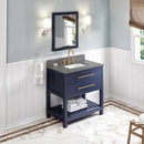 Jeffrey Alexander 36" Hale Blue Wavecrest Vanity Boulder Cultured Marble Vanity Top Undermount Rectangle Bowl VKITWAV36BLBOR