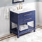 Jeffrey Alexander 36" Hale Blue Wavecrest Vanity Calacatta Vienna Quartz Vanity Top Undermount Rectangle Bowl VKITWAV36BLCQR