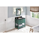 Jeffrey Alexander 36" Forest Green Wavecrest Vanity Black Granite Vanity Top Undermount Rectangle Bowl VKITWAV36GNBGR