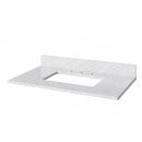 Jeffrey Alexander 36" Gray Wavecrest Vanity White Carrara Marble Vanity Top Undermount Rectangle Bowl VKITWAV36GRWCR