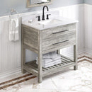 Jeffrey Alexander 36" Weathered Grey Wavecrest with White Carrara Marble Vanity Top