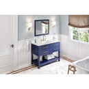 Jeffrey Alexander 48" Hale Blue Wavecrest Vanity Calacatta Vienna Quartz Vanity Top Undermount Rectangle Bowl VKITWAV48BLCQR