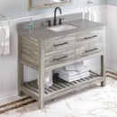 Jeffrey Alexander 48" Weathered Grey Wavecrest with Steel Grey Cultured Marble Vanity Top