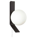 Dainolite 1 Light Halogen Wall Sconce Matte Black with Opal White Glass VMT-51W-MB