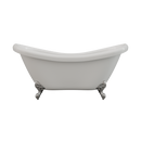 Cambridge Plumbing Acrylic Double Ended Slipper Bathtub 68"x28" No Drillings and PC Feet