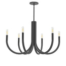 Dainolite 6 Light Incandescent Chandelier Matte Black WAN-286C-MB