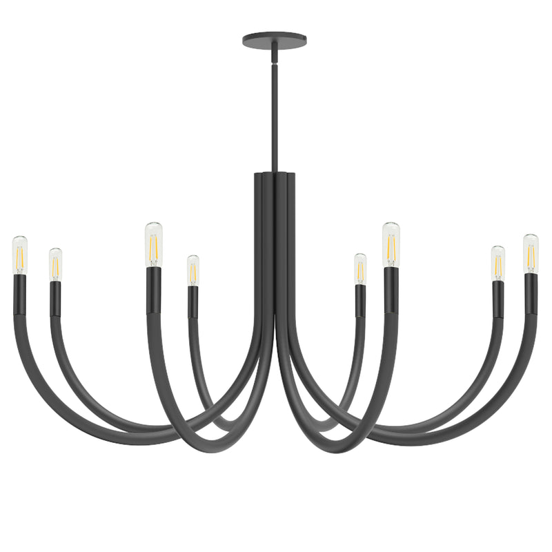 Dainolite 8 Light Incandescent Chandelier Matte Black WAN-388C-MB