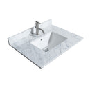 Wyndham Sheffield 30" Single Bathroom Vanity In Dark Gray with White Carrara Marble Countertop Undermount Square Sink and 24" Mirror WCS141430SKGCMUNSM24