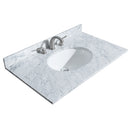 Wyndham Sheffield 36" Single Bathroom Vanity In Dark Gray with White Carrara Marble Countertop Undermount Oval Sink and 24" Mirror WCS141436SKGCMUNOM24